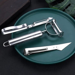 3pcs Multifunctional Stainless Steel Vegetable Peeler Set